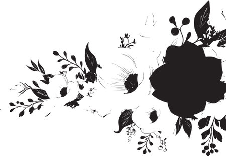 Black Butterfly Bloom A dark metamorphosis awaits, celebrate the transformation. Ink Splashed Blossom A burst of creativのイラスト素材