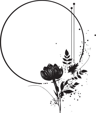 Elegant Noir Petal Arrangement Minimalist Vector Icon Minimalist Floral Design Sleek Black Logo Emblemのイラスト素材