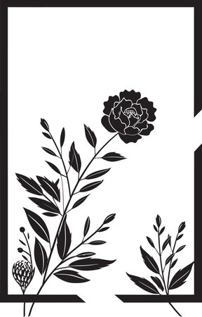 Sleek Handcrafted Whirl Minimalist Vector Emblem Abstract Noir Blooms Hand Rendered Black Logoのイラスト素材