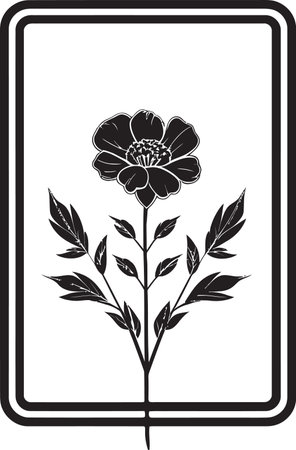Clean Hand Drawn Vines Minimalist Vector Icon Whimsical Noir Floral Whirl Iconic Black Logoのイラスト素材