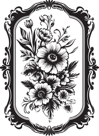 Whimsical Floral Design Iconic Logo Element Exquisite Handcrafted Bloom Vector Logo Designのイラスト素材