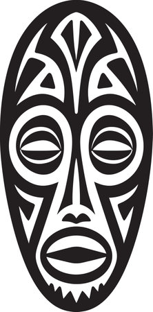 Ritualistic Heritage Vector Tribal Mask Spiritual Chronicles Black African Maskのイラスト素材