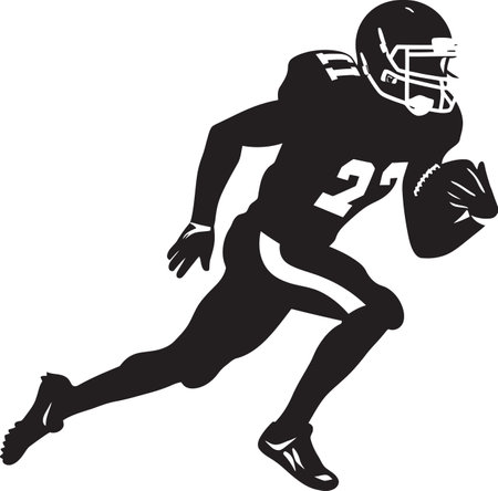 Victory Pursuit American Football Icon Design Field Dominance Black Player Vectorのイラスト素材
