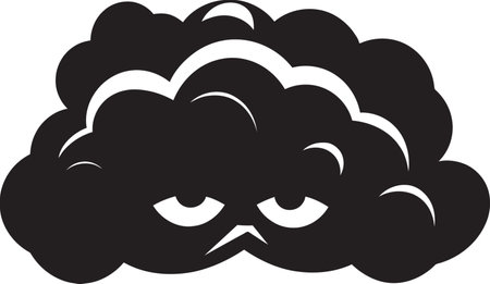 Turbulent Fury Vector Angry Cloud Stormy Vortex Angry Black Cartoon Cloudのイラスト素材