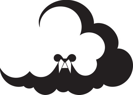 Brooding Tempest Vector Angry Cloud Design Glowering Cumulus Black Angry Cloud Iconのイラスト素材