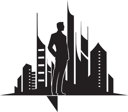 Building Artistry Vector Architect Emblem Blueprint Genius Black Architect Iconのイラスト素材