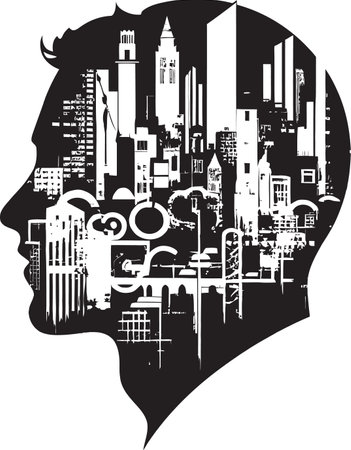 Structure Maven Black Man Icon Design Architectural Maestro Vector Black Logo Iconのイラスト素材