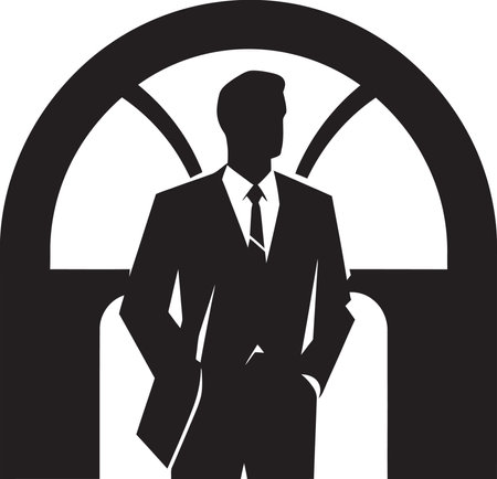 Design Innovator Architect Emblem in Black Blueprint Maestro Vector Architect Icon in Blackのイラスト素材