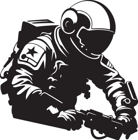 Galactic Explorer Astronaut Emblem Design Space Explorer Astronaut Emblematic Vectorのイラスト素材