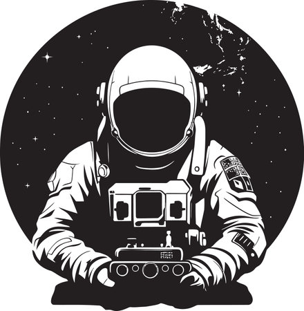 Interstellar Pathfinder Astronaut Helmet Icon Orbital Adventurer Vector Astronaut Symbolのイラスト素材