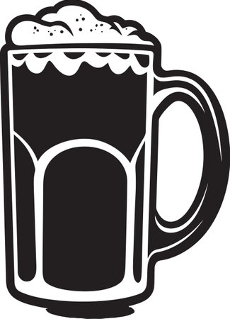 Brewer s Touch Vector Mug Symbol Brewmaster s Pride Black Logo Beer Mugのイラスト素材