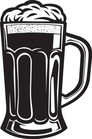 Ale Symbol Vector Beer Stein Icon Cheers Emblem Black Beer Tankardのイラスト素材