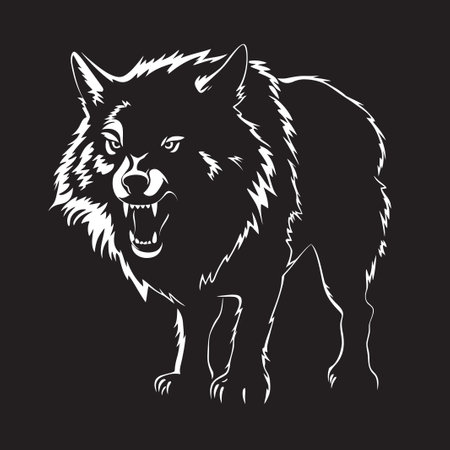 Feral Night Beast Iconic Insignia Nocturnal Howler Emblem Design