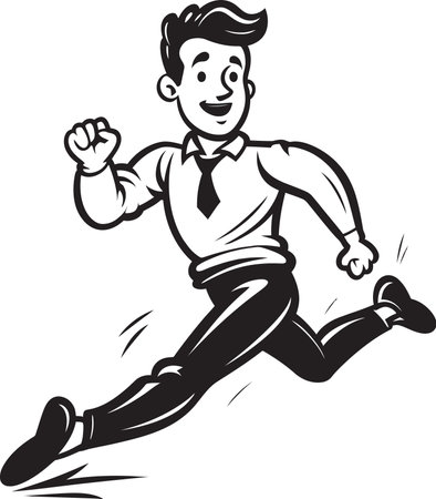 Stylish Dash Male Black Vector Icon Design Fluid Motion Running Mans Black Logoのイラスト素材