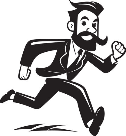 RobustCharger Male Black Vector Logo Design SteadySprinter Running Male Persons Black Iconのイラスト素材