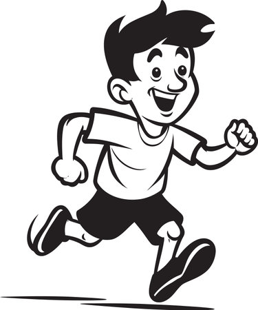 Accelerated Velocity Black Vector Logo for Male Runner Dynamic Charge Male Black Vector Icon Designのイラスト素材