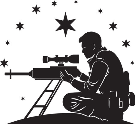 WarriorFury Rocket Soldier Black Icon RocketPrecision Soldier Firing Rocket Emblemのイラスト素材
