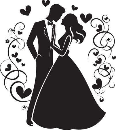 Eternal Blooms Black Vector Design Blossoming Union Floral Emblemのイラスト素材