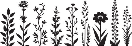 Ink Engraved Petal Perimeter Black Floral Icon Design Monochrome Garden Boundary Floral Vector Emblemのイラスト素材