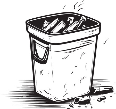 Snuffed Habit Alert No Smoking Bin Emblem Disposed Vice Emblem Black No Smoking Vectorのイラスト素材