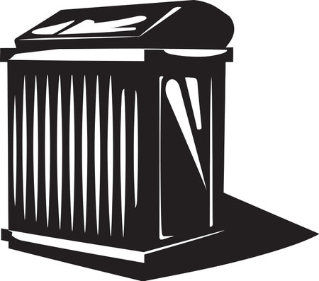 Extinguished Habit Warning Trash Bin Vector No Smoking Disposal Box Black Bin Iconのイラスト素材