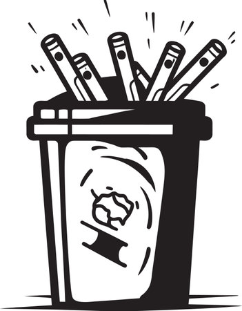 Discarded Smoke Symbol Black Bin Quitted Habit Emblem No Smoking Iconのイラスト素材