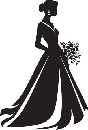 Brides Aura Black Vector Emblem Glamorous Bridal Elegance Vector Iconのイラスト素材