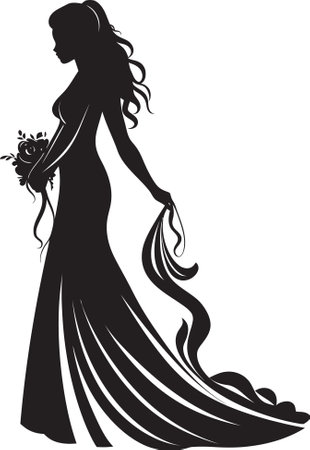 Bridal Harmony Black Vector Emblem Graceful Bridal Serenity Bride Logoのイラスト素材