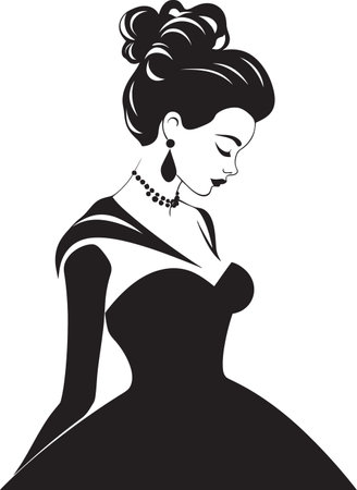 Brides Radiance Black Vector Emblem Enchanting Matrimony Bride Vector Designのイラスト素材