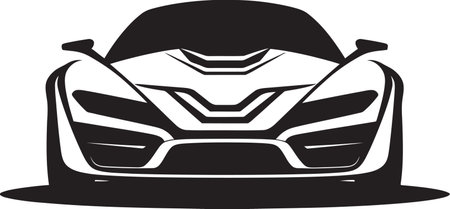 Contemporary Electric Cruiser Monochrome Design Emblem Dynamic EV Mobility Black Designated Symbolのイラスト素材