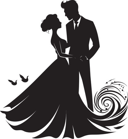 Vintage Floral Fusion Iconic Vector Mark Rustic Garden Romance Stylish Black Iconのイラスト素材