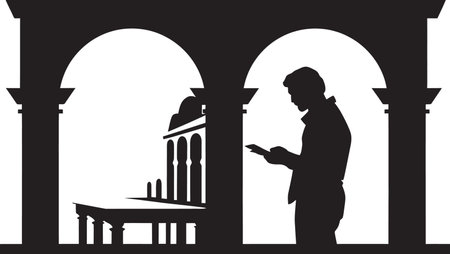 Urban Architect Vector Man Logo in Black Design Luminary Architect Iconic Emblemのイラスト素材