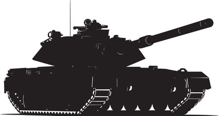 Tactical Steel Black Tank Emblem Design Militant Arsenal Army Vehicle Symbolのイラスト素材