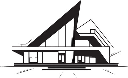 Innovative Housing Mark Architecture Design Vector Logo Creative Dwelling Impression House Idea Vector Iconのイラスト素材