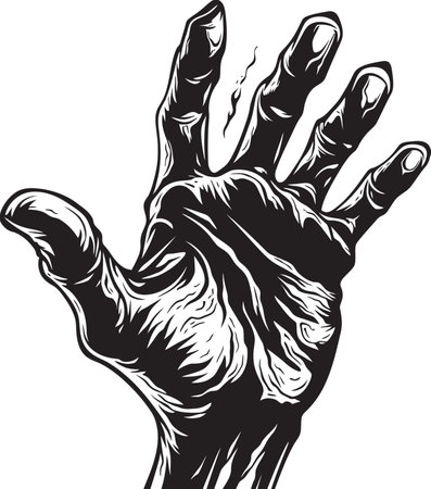 Scream in Silence Hand Emblem Design Distressed Clasp Screaming Hand Vector Iconのイラスト素材