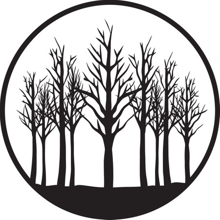 Arboreal Majesty Tree Icon Emblem Botanical Serenity Tree Symbol Designのイラスト素材