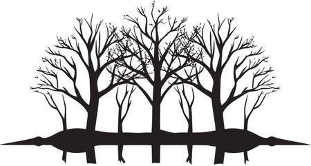 Rooted Legacy Tree Vector Icon Majestic Arbor Tree Emblem Designのイラスト素材