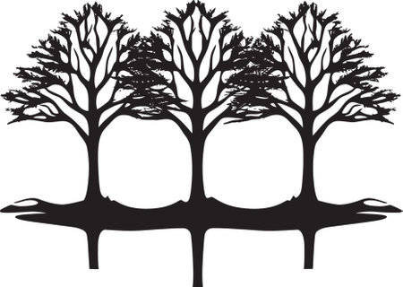Sustainable Symbol Logo Vector Tree Foliage Emblem Vector Tree Logoのイラスト素材