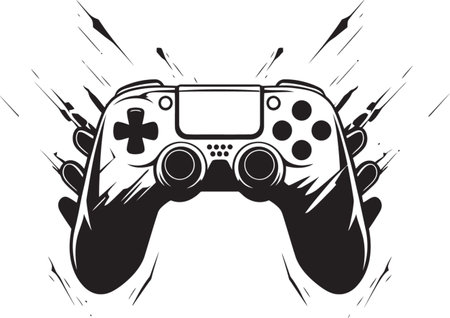 Digital Dynamics Gamepad Joystick Vector Emblem Gaming Nexus Joystick Icon Illustration