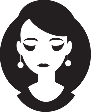 Ethereal Essence Iconic Girl Face Symbol Timeless Radiance Girl Face Logo Designのイラスト素材