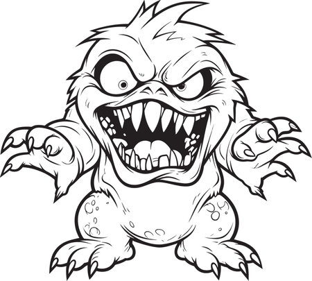 Nightmare Incarnate Evil Lineart Monstrosity Design Inky Horror Lineart Monster Illustrationのイラスト素材