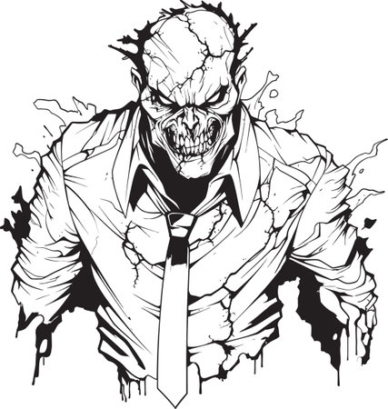 Spectral Dread Sinister Lineart Monster Emblem Shadow Beast Creepy Lineart Entity Symbolのイラスト素材