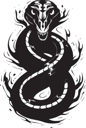 Serpentine Elegance Cobra Icon Emblem Venomous Vigor Snake Vector Symbolのイラスト素材