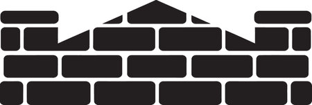 Strong Foundations Brick Wall Emblem Aged Artistry Iconic Wall Patternのイラスト素材