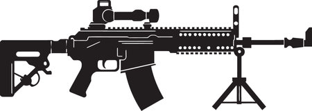 Advanced Weapon System Vector Logo Icon Stealth Combat Firearm Black Iconic