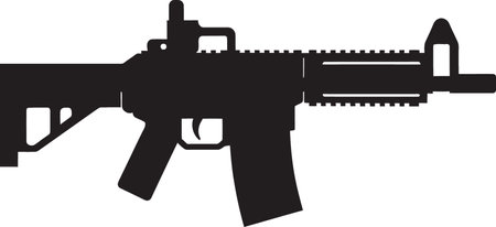 Tactical Shooter Vector Emblem Shadow Strike Firearms Black Logo Iconのイラスト素材