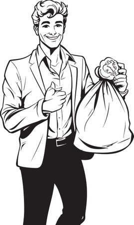 Currency Custodian Vector Money Bag Dollar Black Bag Holderのイラスト素材