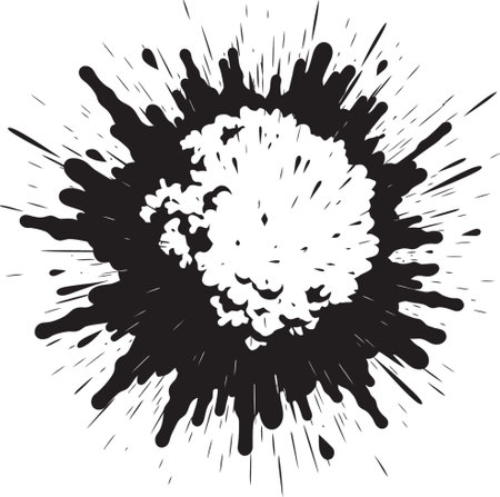 Big Bang Blast Vector Explosive Silhouette Bursting Energy Black Dynamic Explosionのイラスト素材