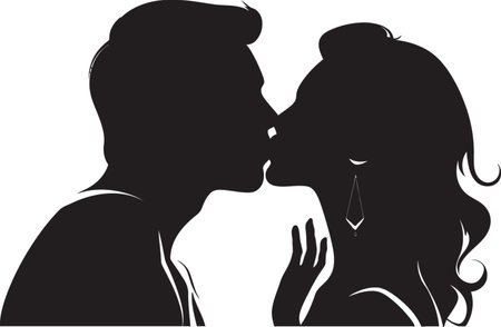 Sensual Harmony Black Iconic Emblem Everlasting Fusion Romantic Silhouette Logoのイラスト素材