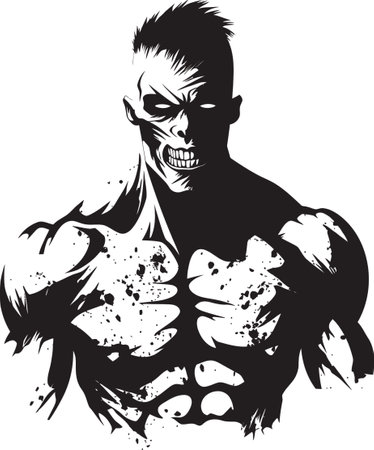 Zombie Powerlift Icon Black Design Decaying Fitness Warrior Vector Logoのイラスト素材
